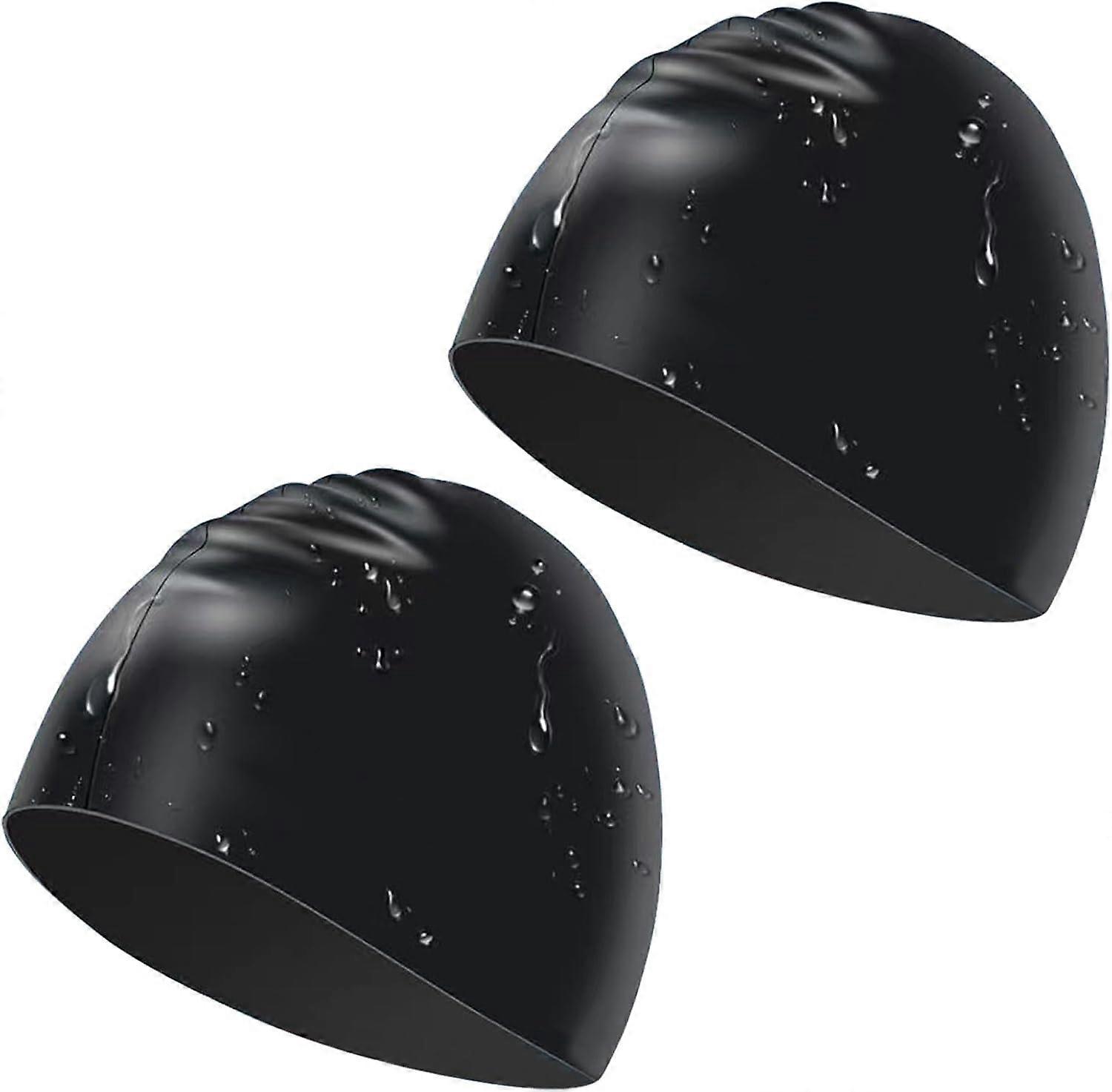 Pieces Unisex Silicone Swimming Cap, Swimming Cap for Women and Men, Tear-proof and Elastic Swimming Cap (22*19cm)