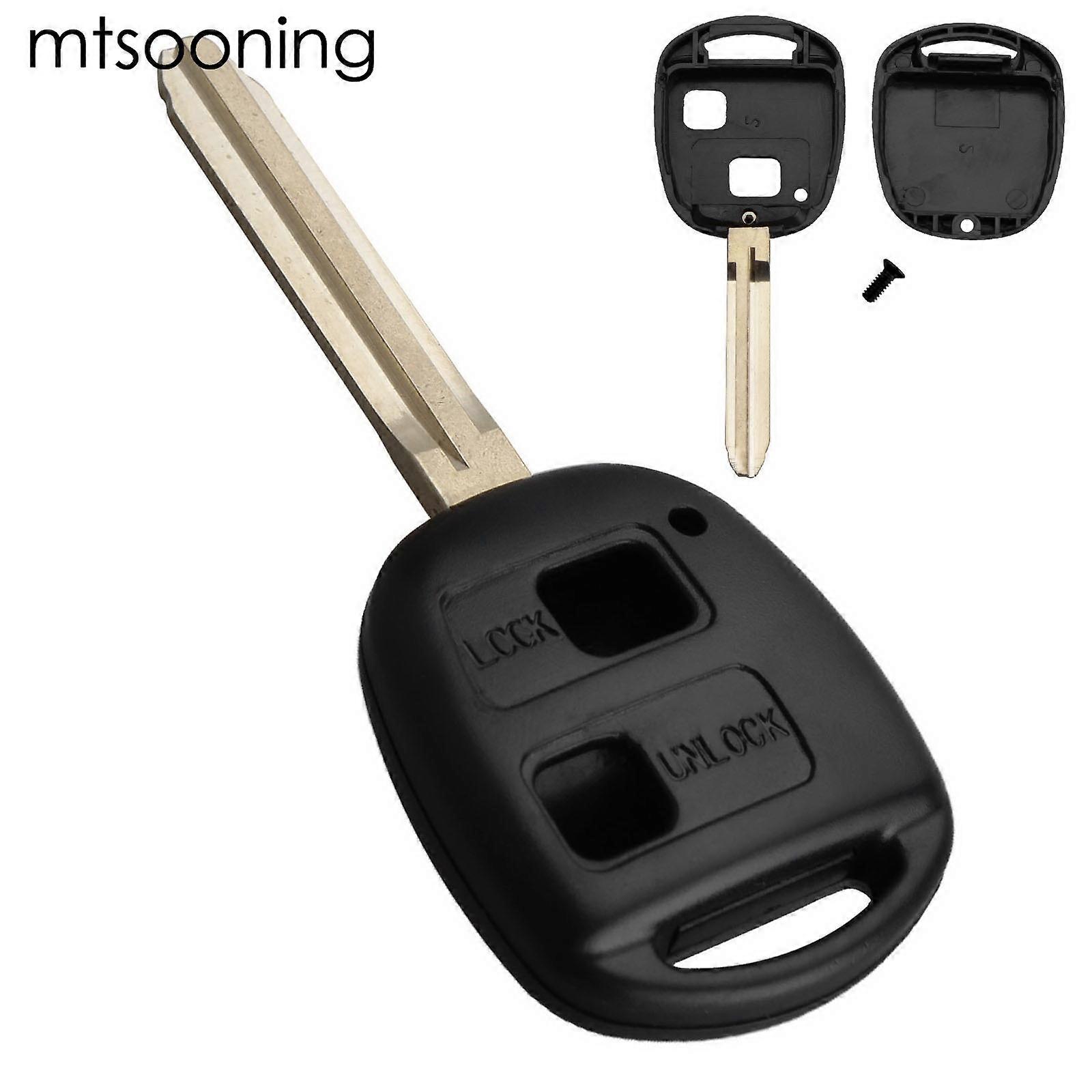 mtsooning 2 Buttons Remote Entry Key Case Fob Shell For Toyota Yaris Avalon Camry RAV4 Corolla Echo Uncut Blade Car Cover Case