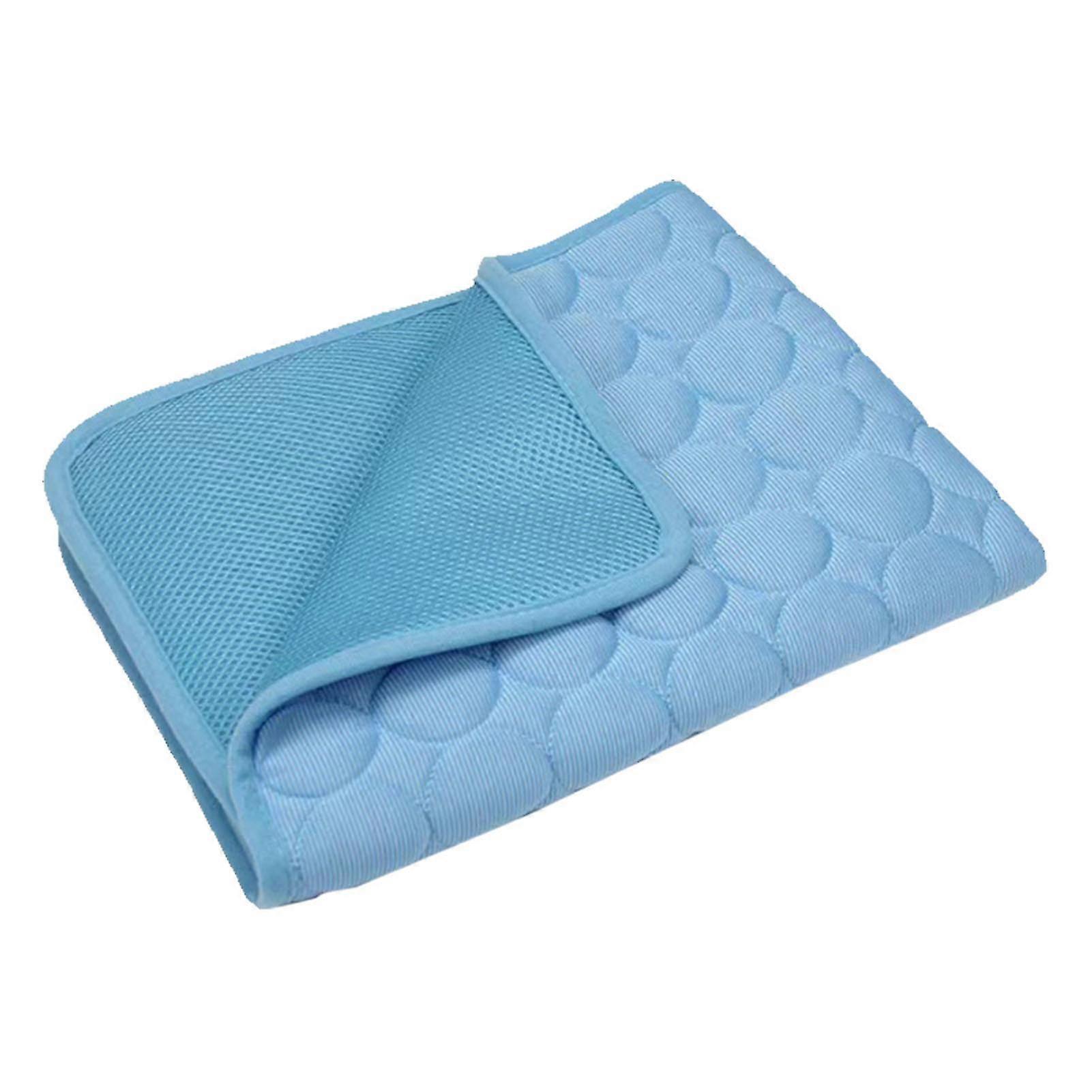Pet Cooling Mat Ice Pad for Summer Breathable Comfortable Design for Pets Up to 4kg 8.8lb Sky Blue
