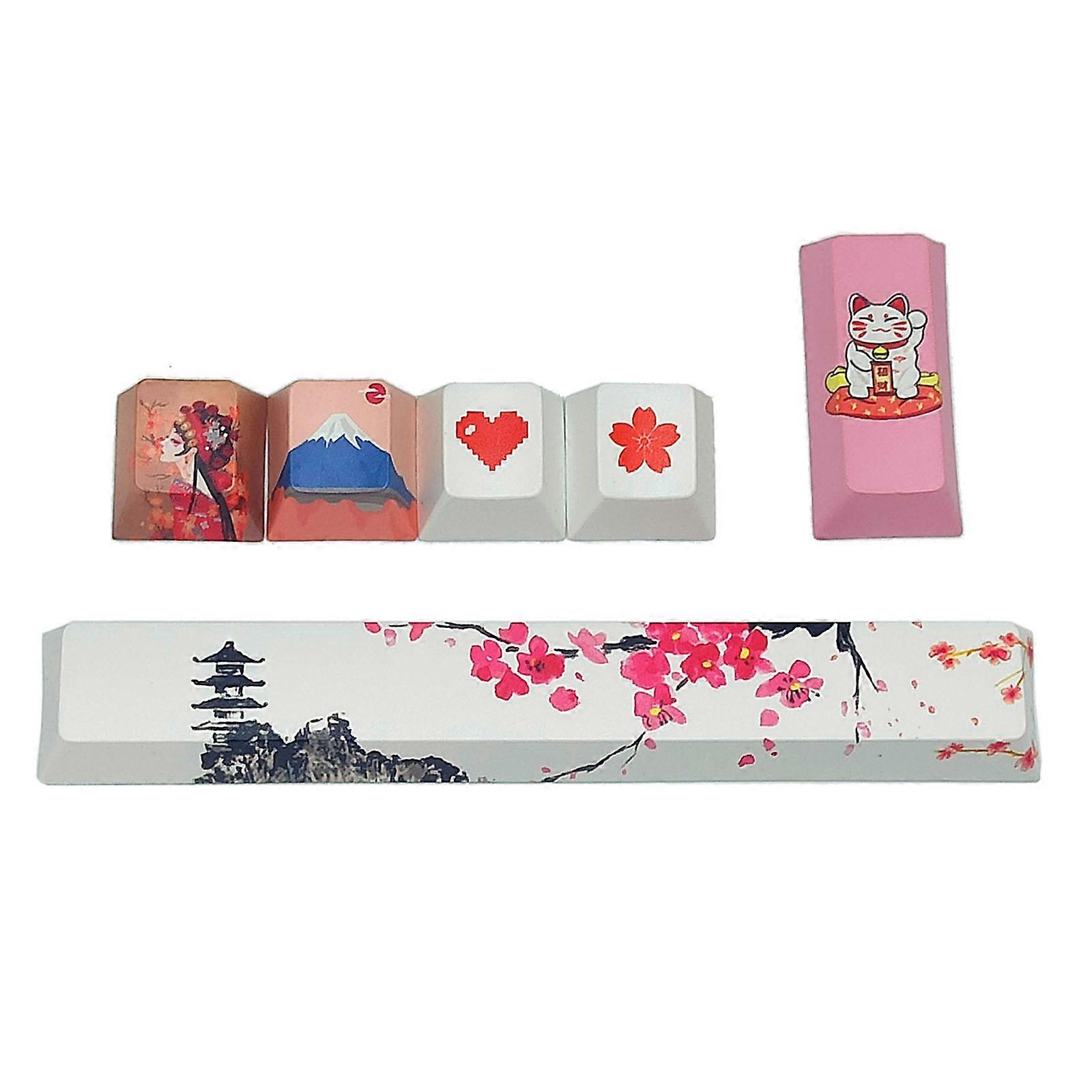 6PCS Space Enter ESC Keycaps Mechanical Keyboard Keycap  Dye-Sub Cherry Profile