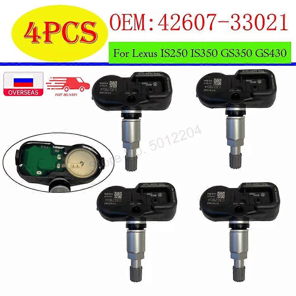 4 pezzi per auto per Corolla RAV4 Yaris Avalone CT200h RX350 RX450h 42607-33021 4260733021 PMV-107J 315Hz TPMS Sensore di pressione pneumatici