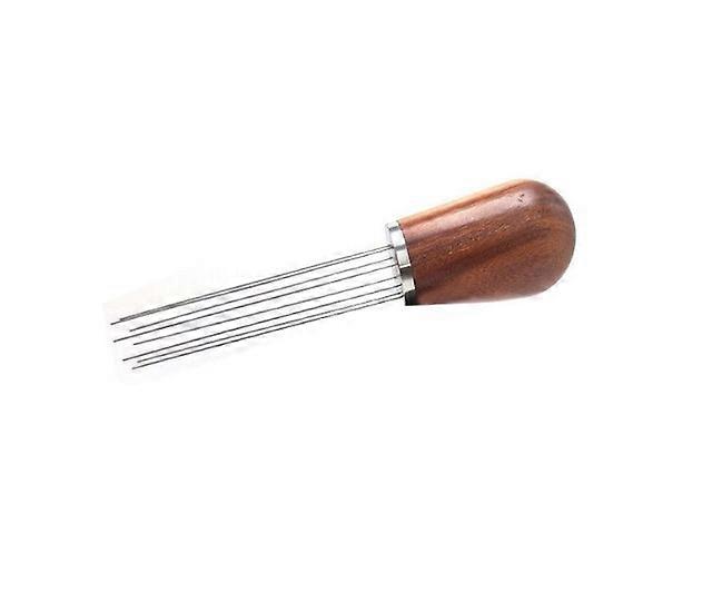 Tool Espresso Distribution Tools 10 Needles 0.4mm Walnut Espresso Coffee Stirrer Handle Barista Stirring Needle With Stand