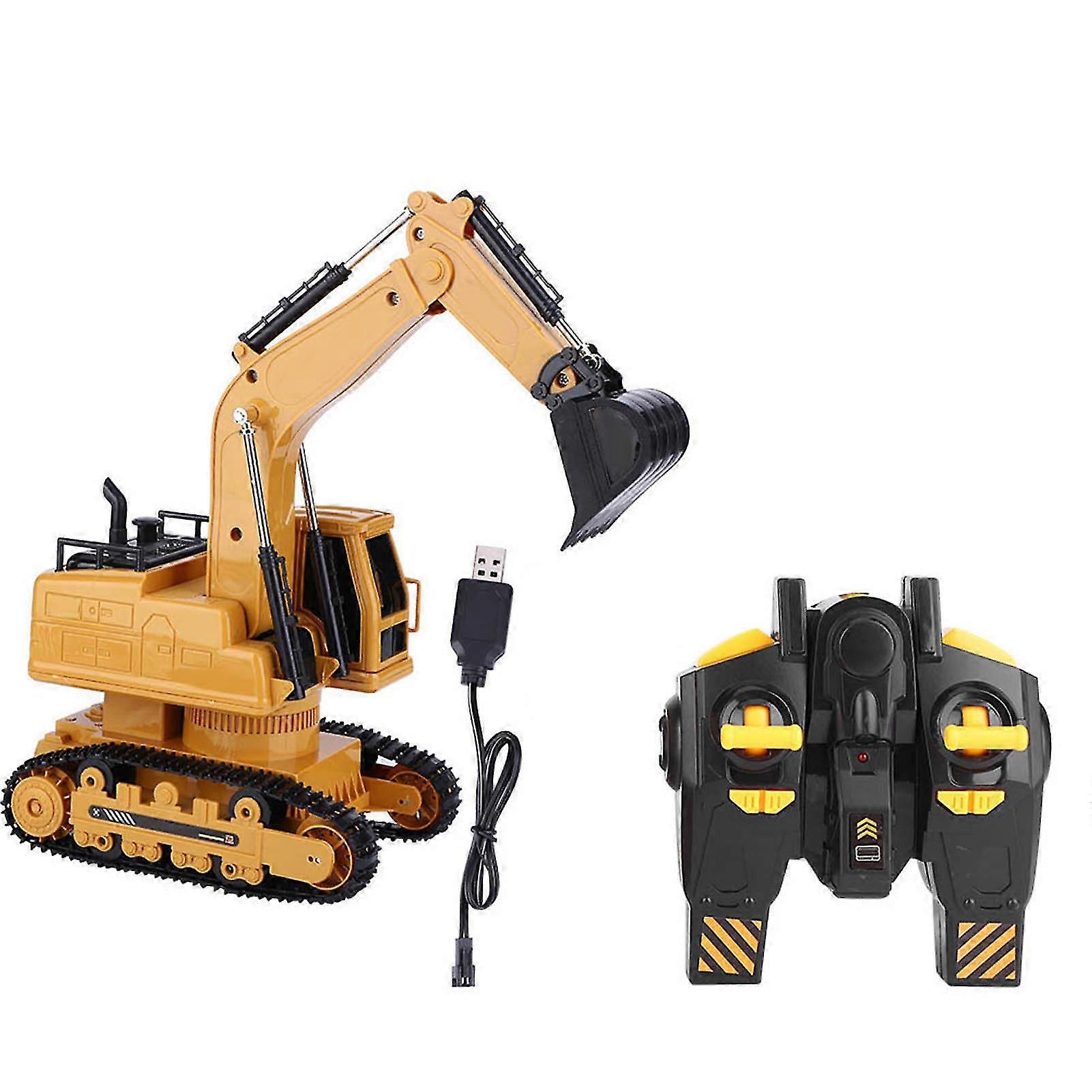 1:12 Kids Plastic Excavator Model Remote Control Engineering Car Toy