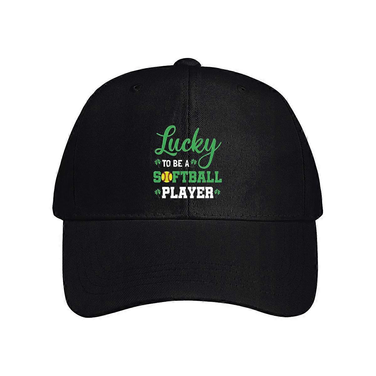 Lucky To Be Softball Player Baseball Cap