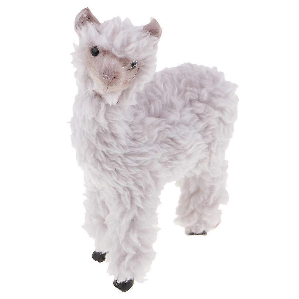 3xsimulation Sheep Plush Stuffed Toy Home Decoration Gift 12x9x3cm Light Gray