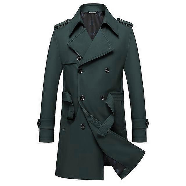Solid Classic Men's Trench Coat Plus Size Windbreak High Quality Business Casual Wind Coat Men Clothing M-8XL BF7987