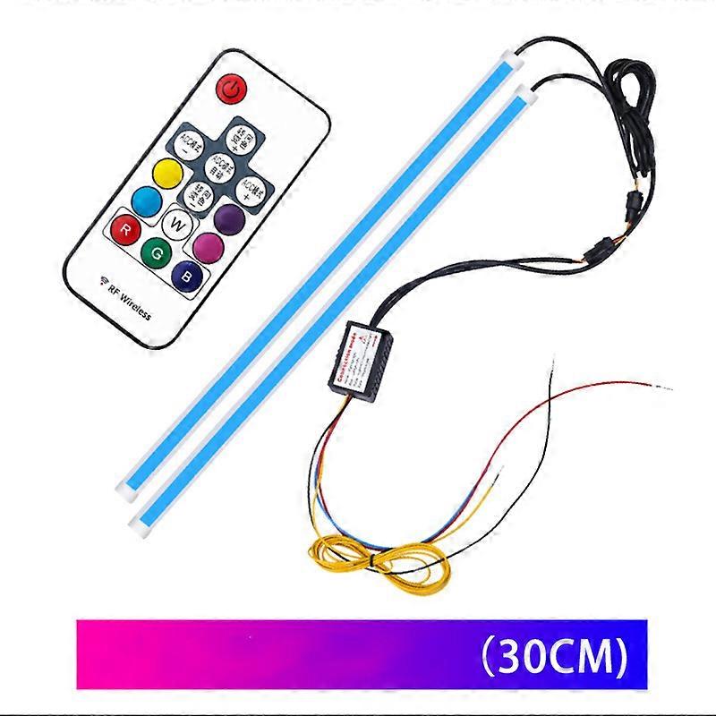 Motorcycle DRL Daytime Running Light 12V Universal Led Moto Turn Signal Lights Remote Control Mode Decorative Strip LampMotor Vehicle Lighting