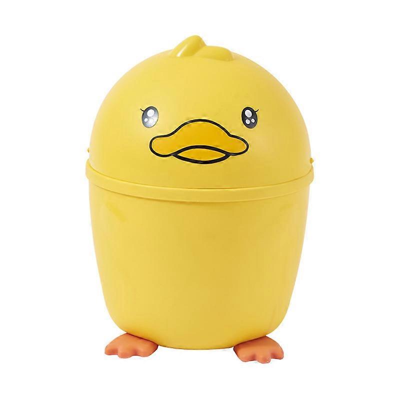 Creative Desktop Fliping Type Trash Can with Lid Kawaii Cute Duck Office Paper Basket Mini Trash Bin Storage Bucket OrganizerTrash Cans & Wastebaskets