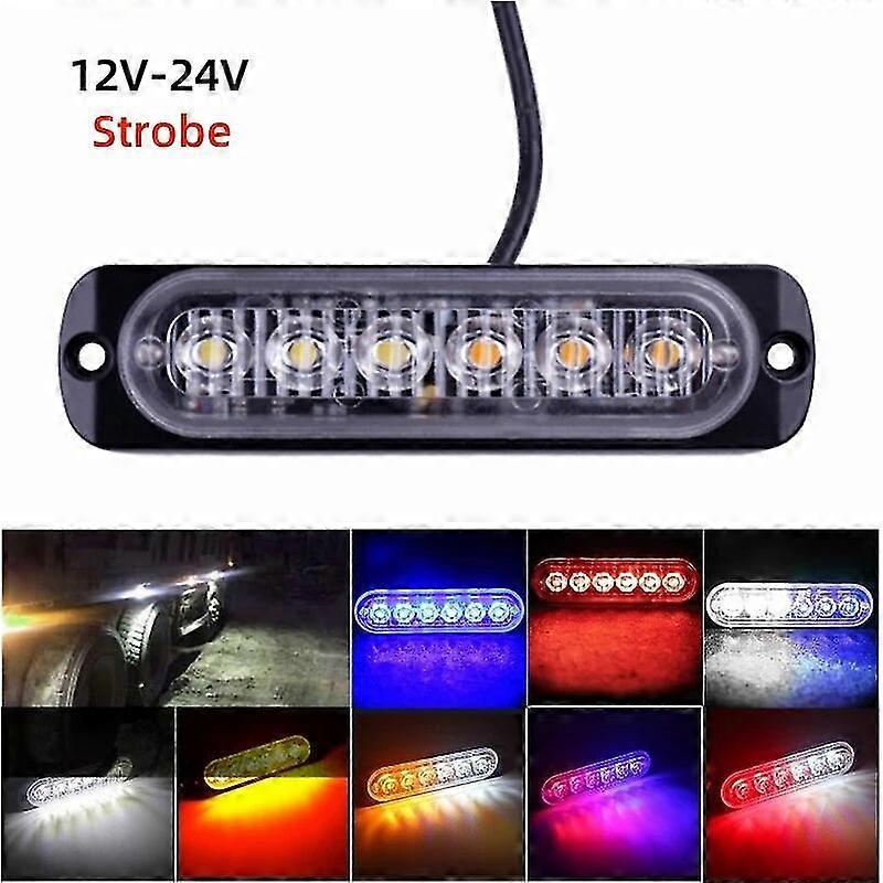 tout nouveau 1pc 6led stroboscopique marqueur latéral indicateurs Lumière compatible Camion Remorque 12-24v Clignotant Avertissement Arrière Feu Voiture Signal Feu Frein Barre Lumineuse