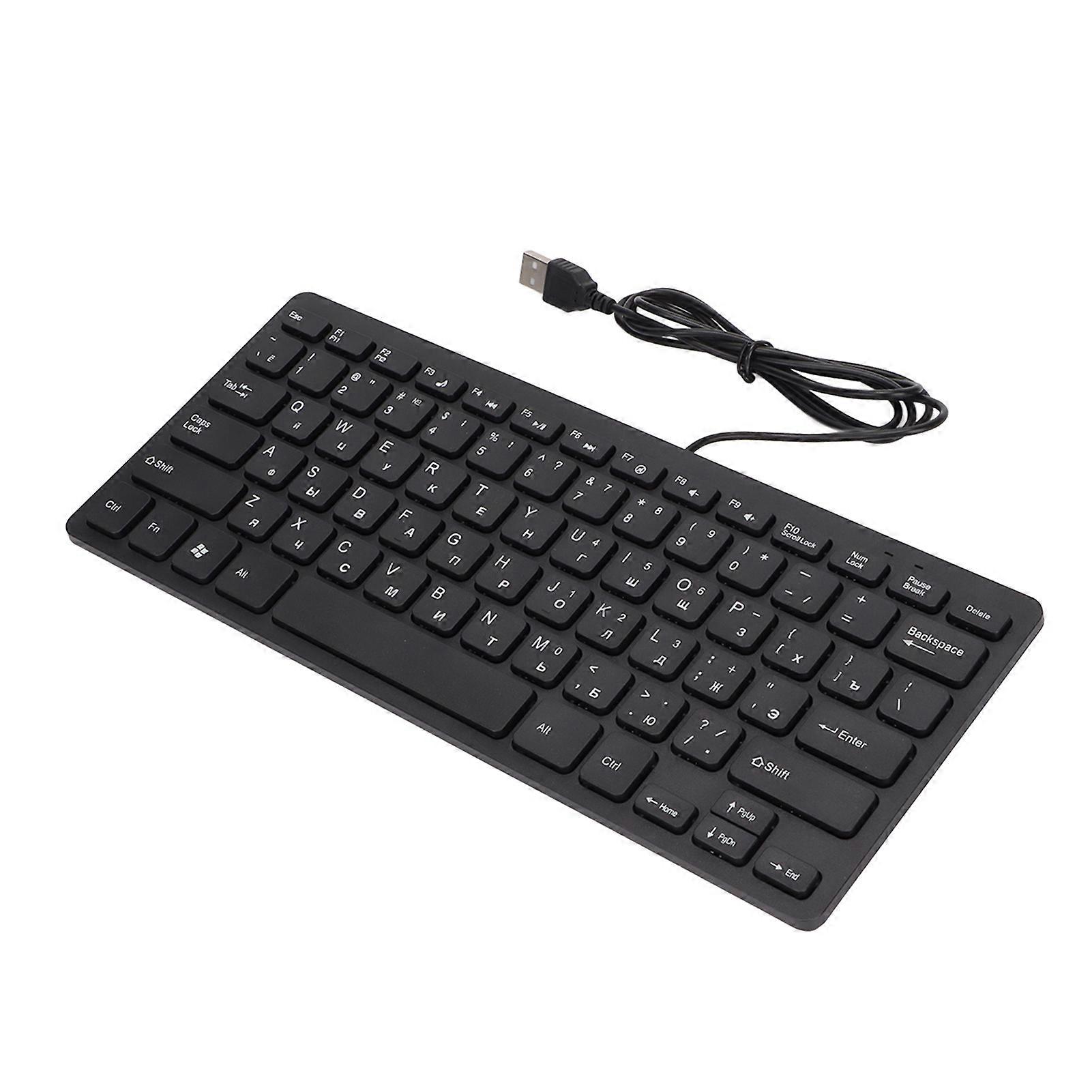 Keyboard 78 Key Mute Ultra Thin Wired Mini USB Interface Desktop Computer Small Language KeyboardRussian