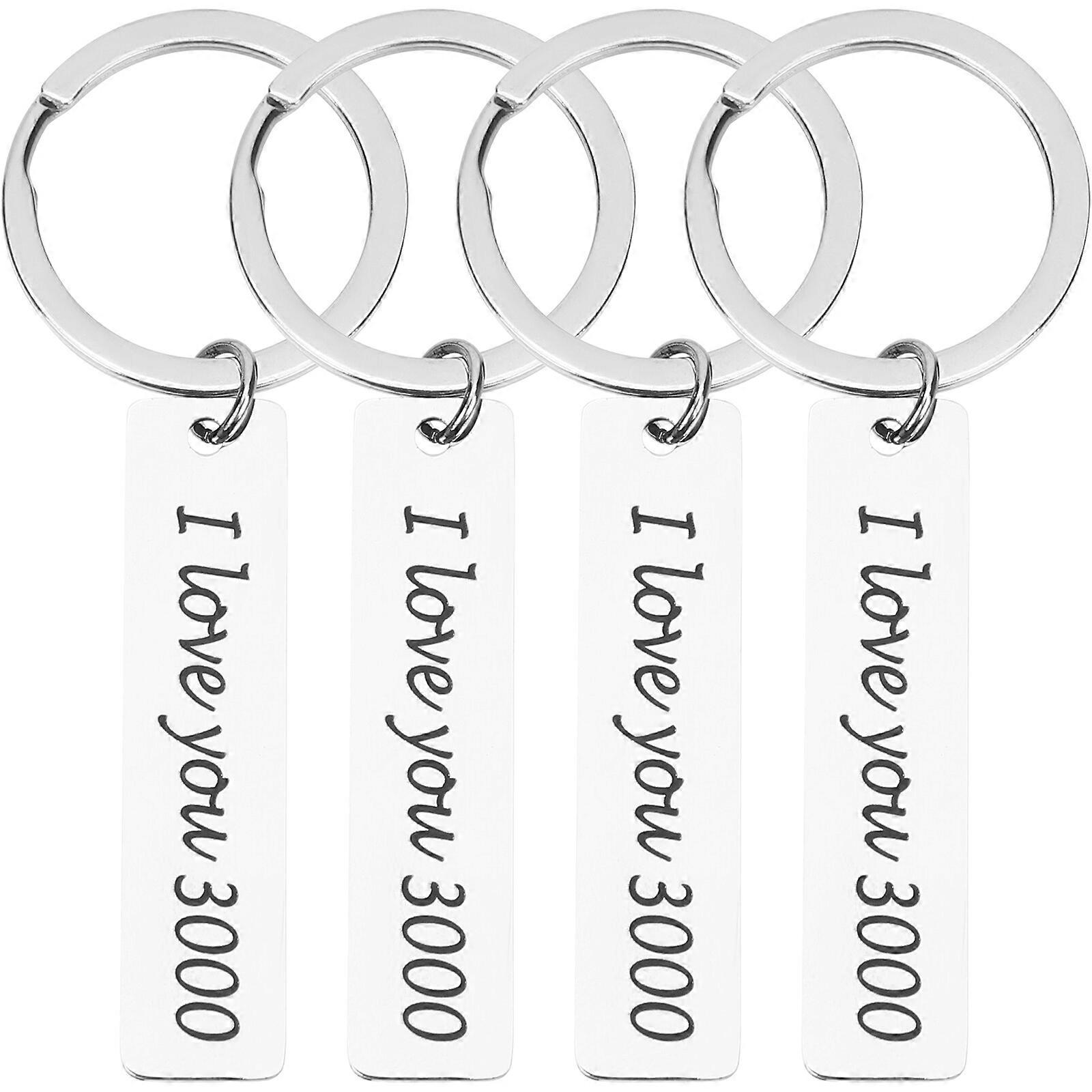 4Pcs I Love You Keychains Personalized Couple Keyrings Decorative Valentines Keychain
