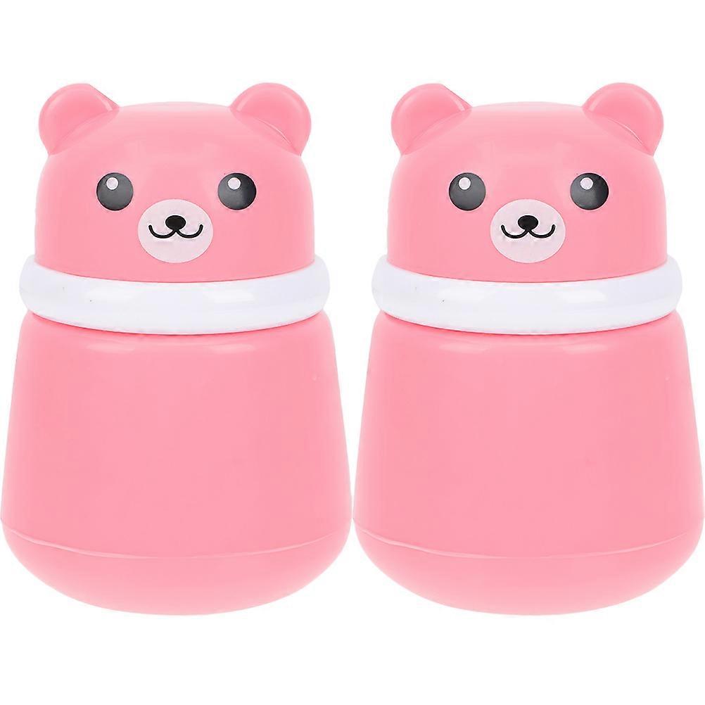 2szt Cartoon Bear Powder Puff Box Pojemnik na talk dla niemowląt do podróży do domu