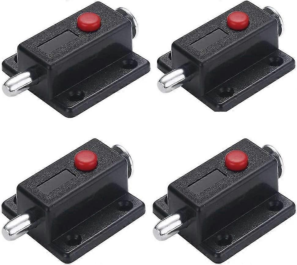 4 Pcs Window Cabinet Button Spring Loaded Automatic Door Latch Lock Furniture Cabinet Drawer Door Bolt