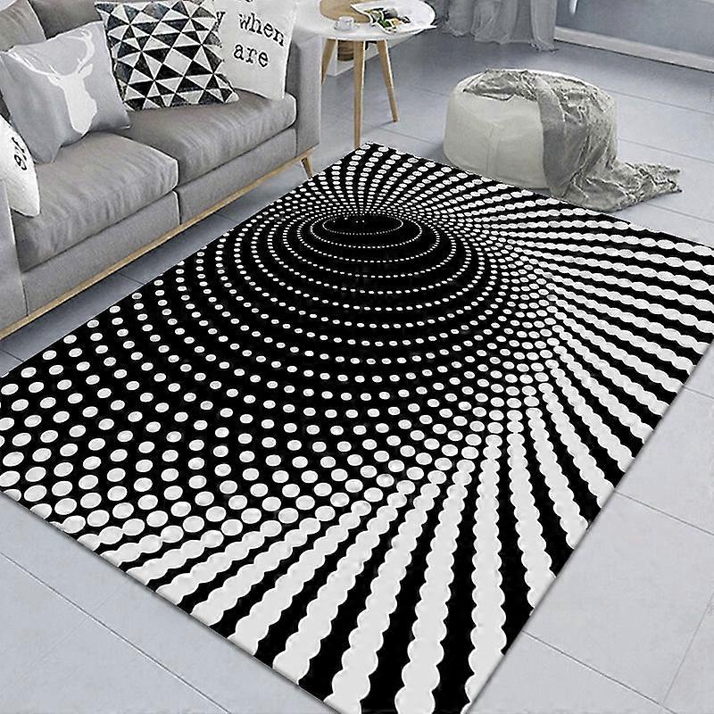 Abstrakt geometrisk optisk dørmåtte 3D hvirvel illusion tæppe indgangsdør gulvmåtte skridsikker gulvmåtte stue indretning tæpper