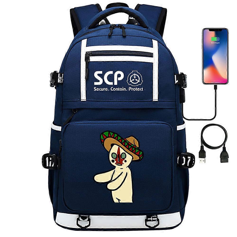 SCP Foundation USB τσάντα σακιδίων πλάτης - Ειδικές διαδικασίες Φωτεινό μαθητικό σακίδιο Bookbag για το σχολείο &; τα ταξίδια