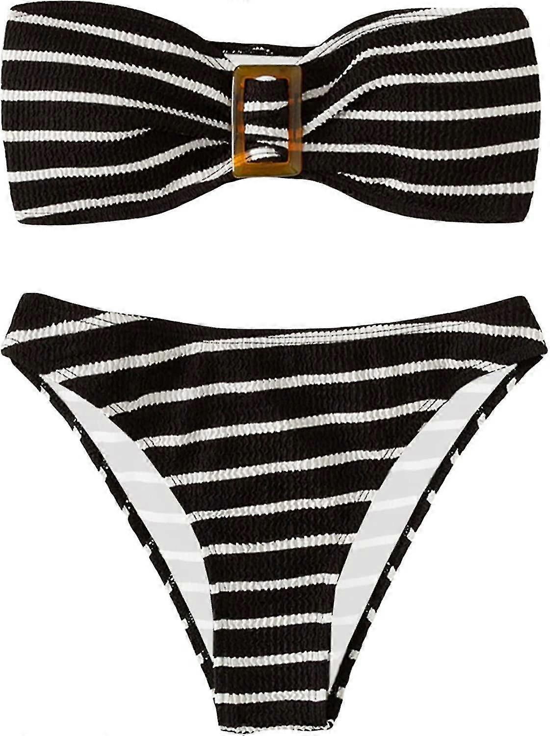 Ensemble de bikini de string Bandeau Bandeau taille haute