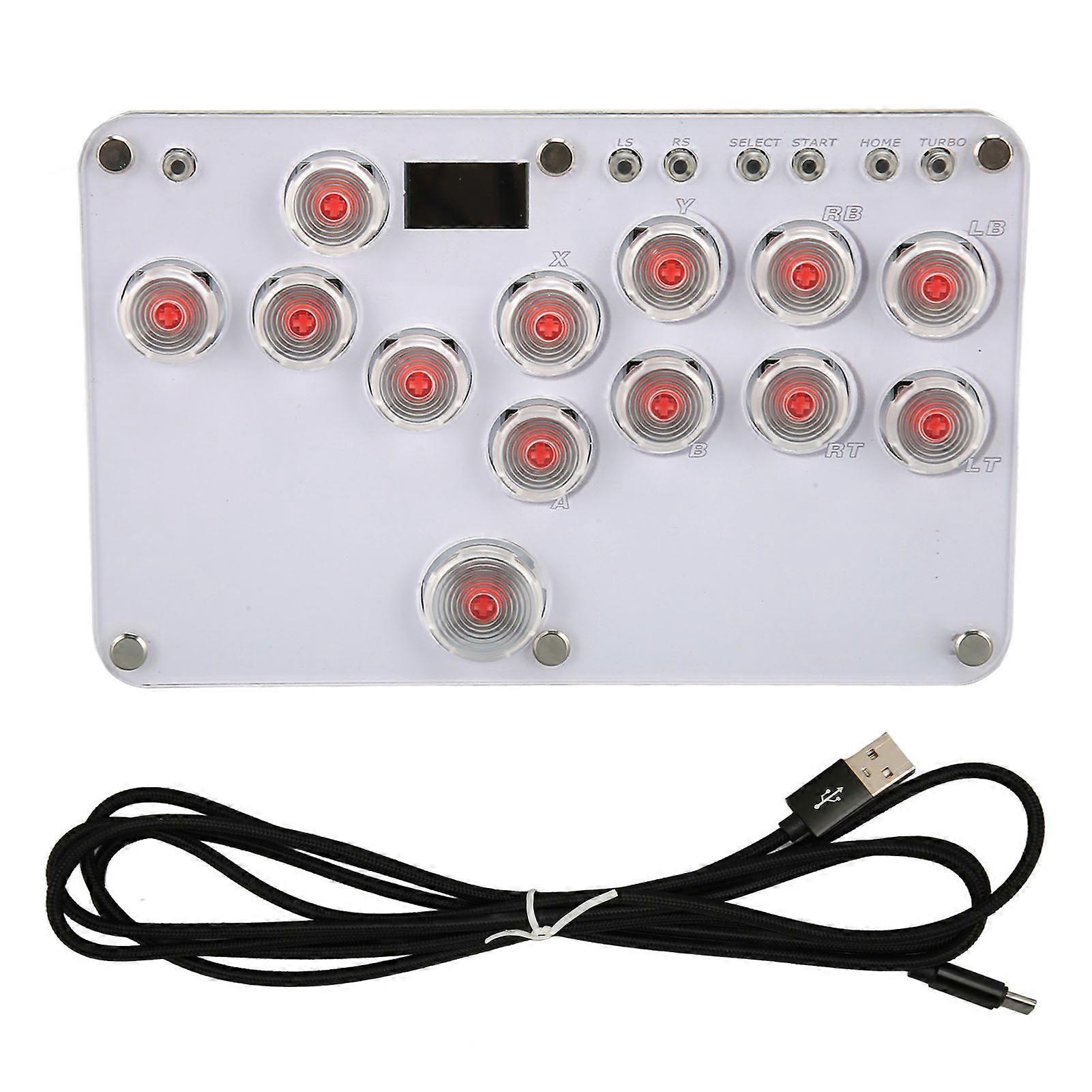 per Fighting Box Flatbox Fighting Stick Controller Supporto SOCD Fight Stick Game Controller Joystick con luce LED RGB per interruttore