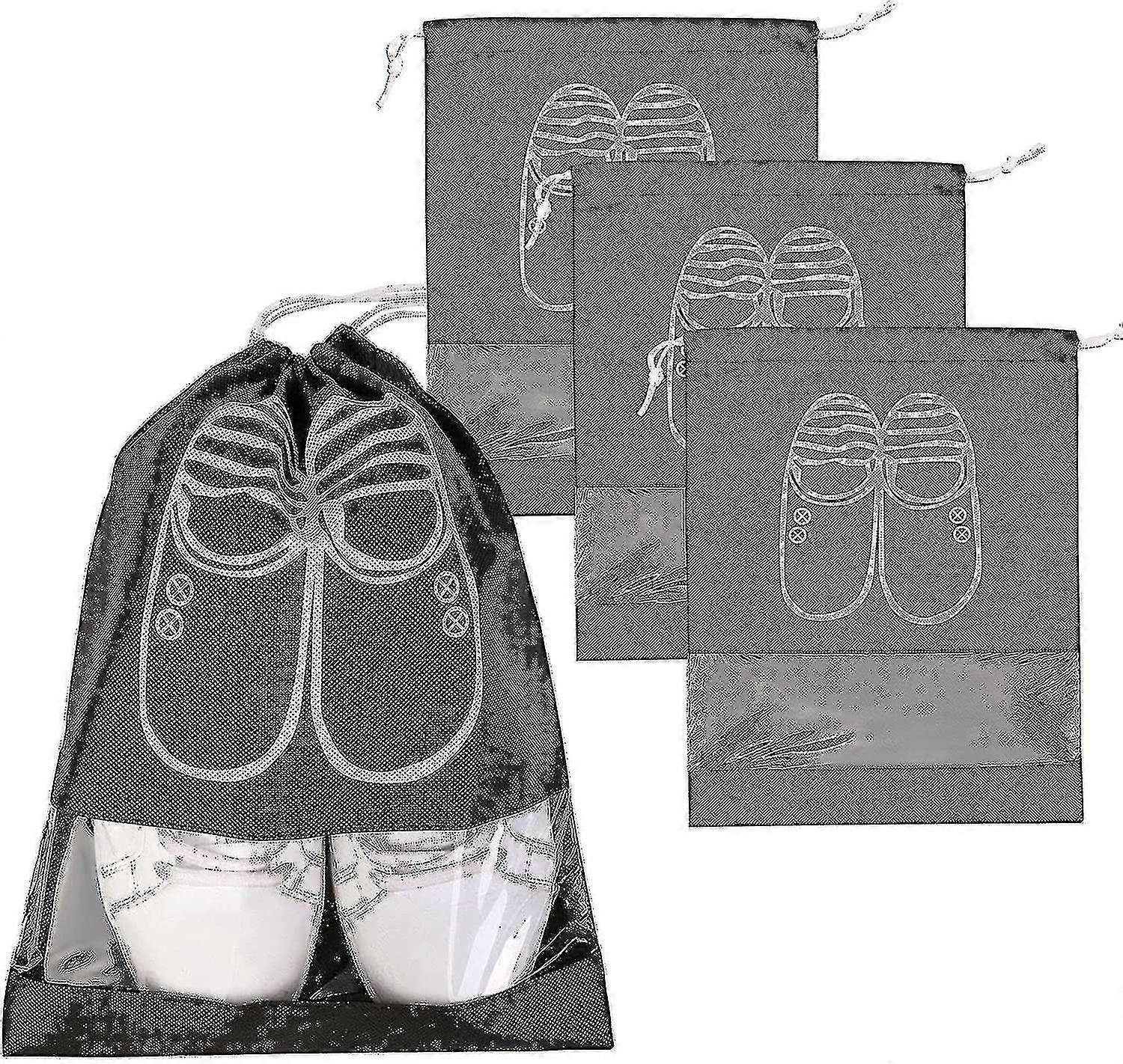 4パックトラベルシューズバッグ、36 x 26.5cm、巾着バッグ、ジム用耐水性、荷物、プール、ジム、ゴルフ、ボウリング、ランドリー