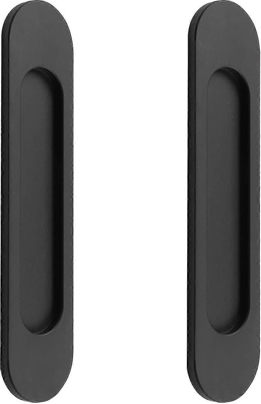 Oval handles for sliding doors - self adhesive matte black set of 2