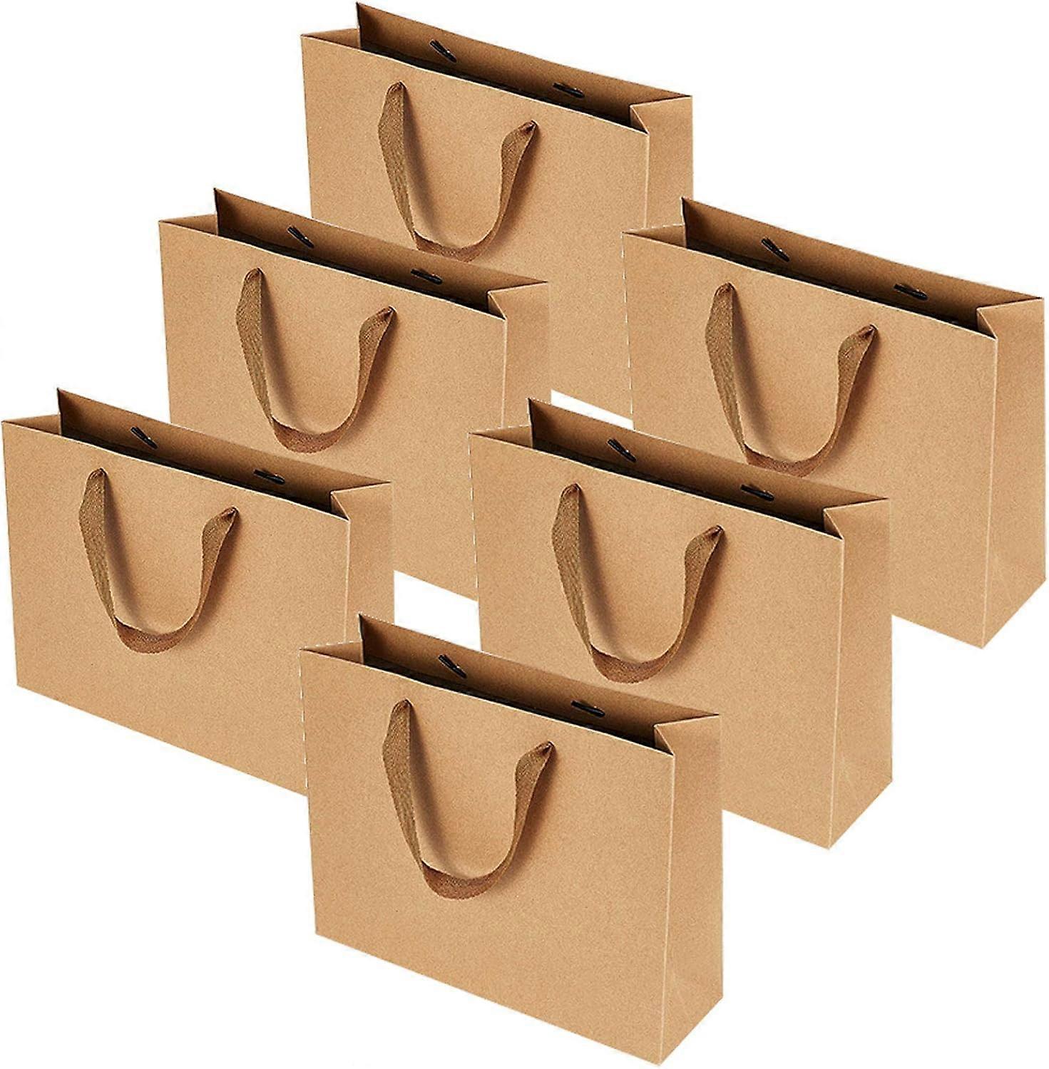 ハンドル付き10パック紙袋 11 x 15.7 x 4.7 "ブラウンクラフト紙ショッピングバッグクラフトバッグパーティーバッグ小売バッグ商品バッグハンドル紙袋