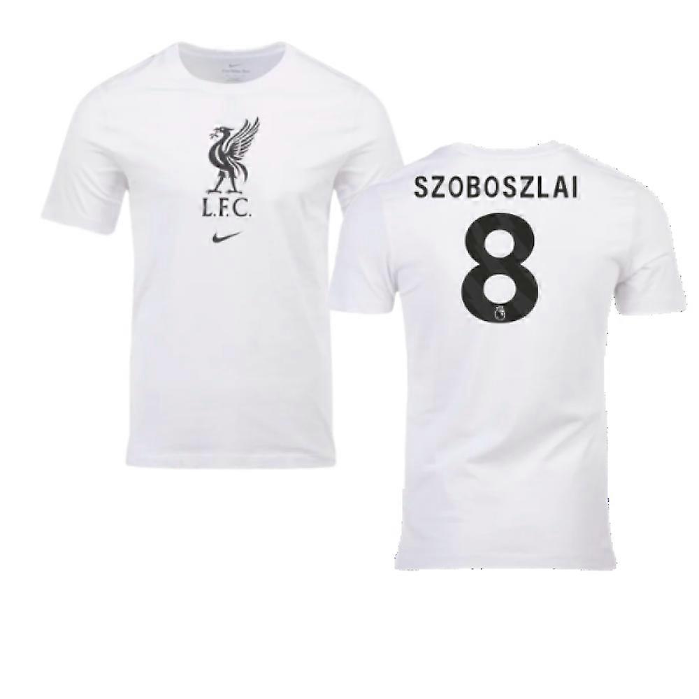 2023-2024 Liverpool Crest Tee (White) (Szoboszlai 8)