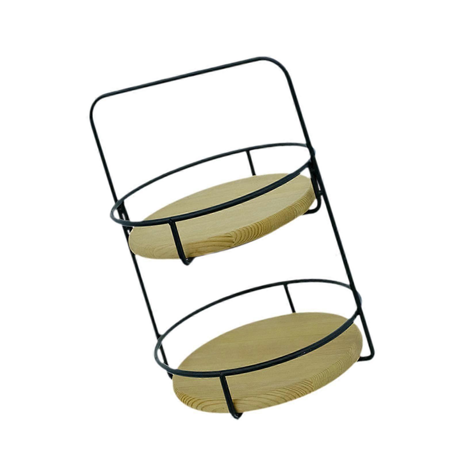 Tvålagers scenrekvisita Fruktkorg Snygg serveringsbricka för hemmapicknick Café lätt kaffe