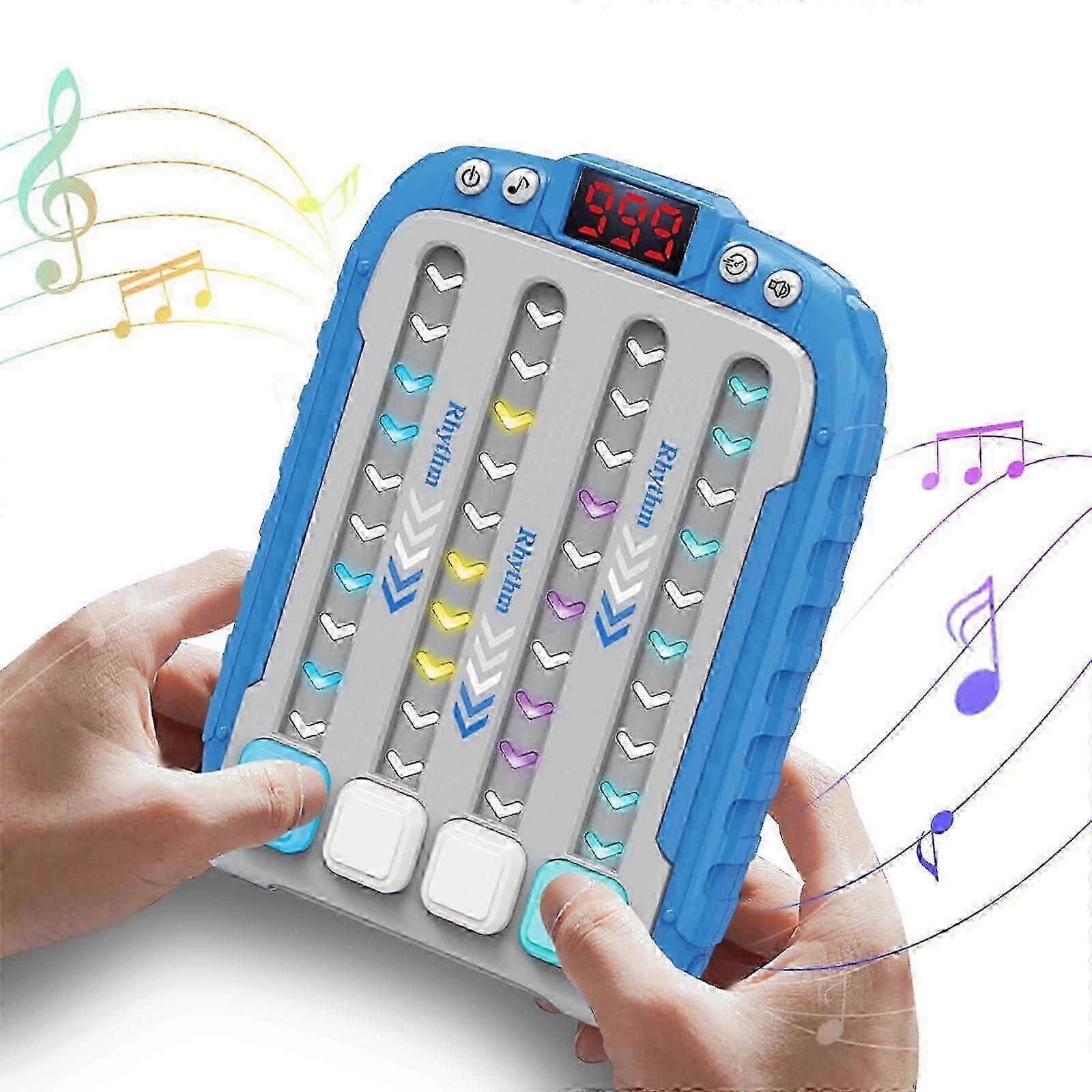 Rhythm Game Machine, Quick Push Pop Game Pops it Game Handheld Puzzle Game Machine with Music & Light