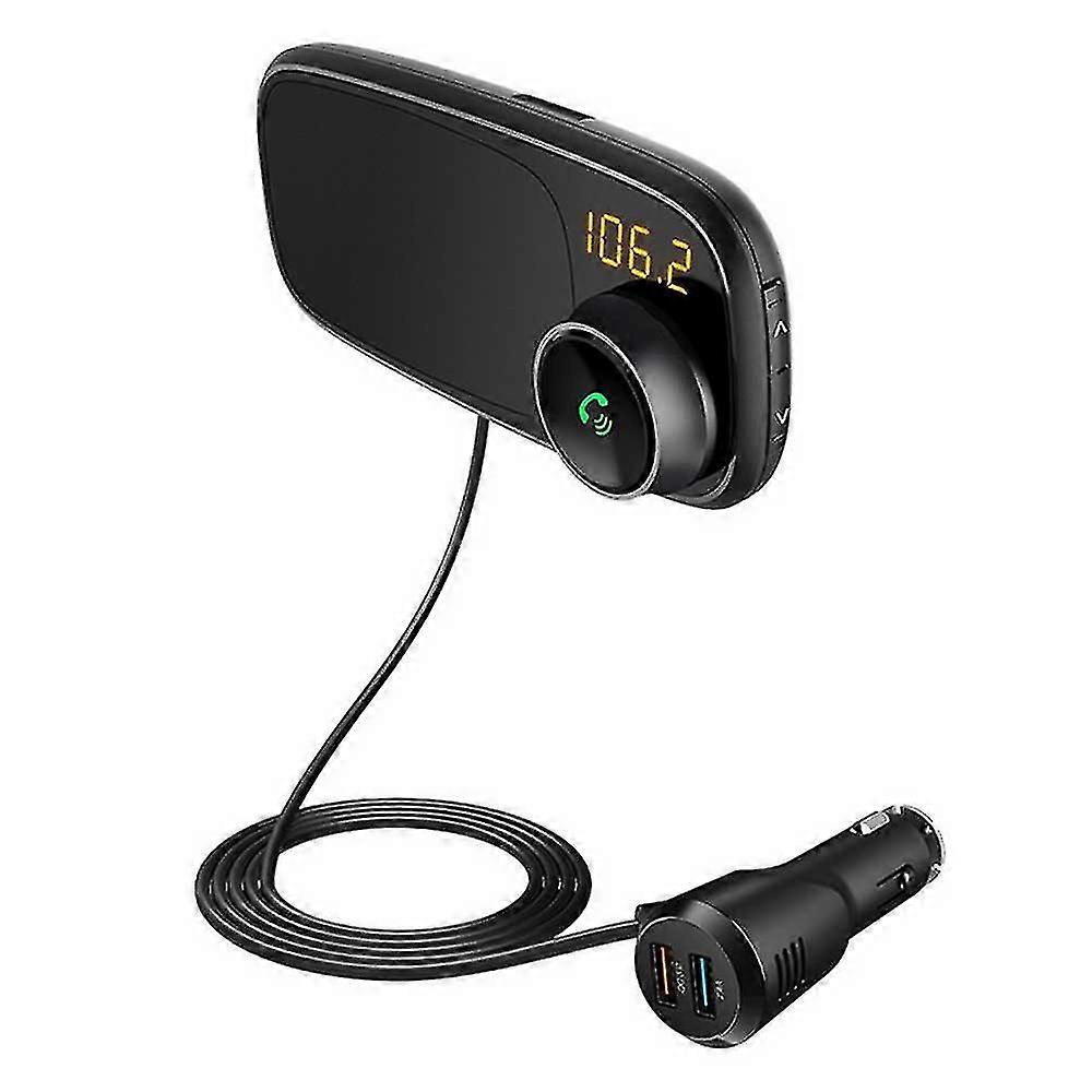 Car Fm Bluetooth Transmitter With Magnetic Phone Holder(1pcs, Black)