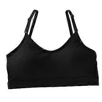 Gilet imbottito intimo sportivo con reggiseno avvolgente in tinta unita da donna in tinta unita (nero)