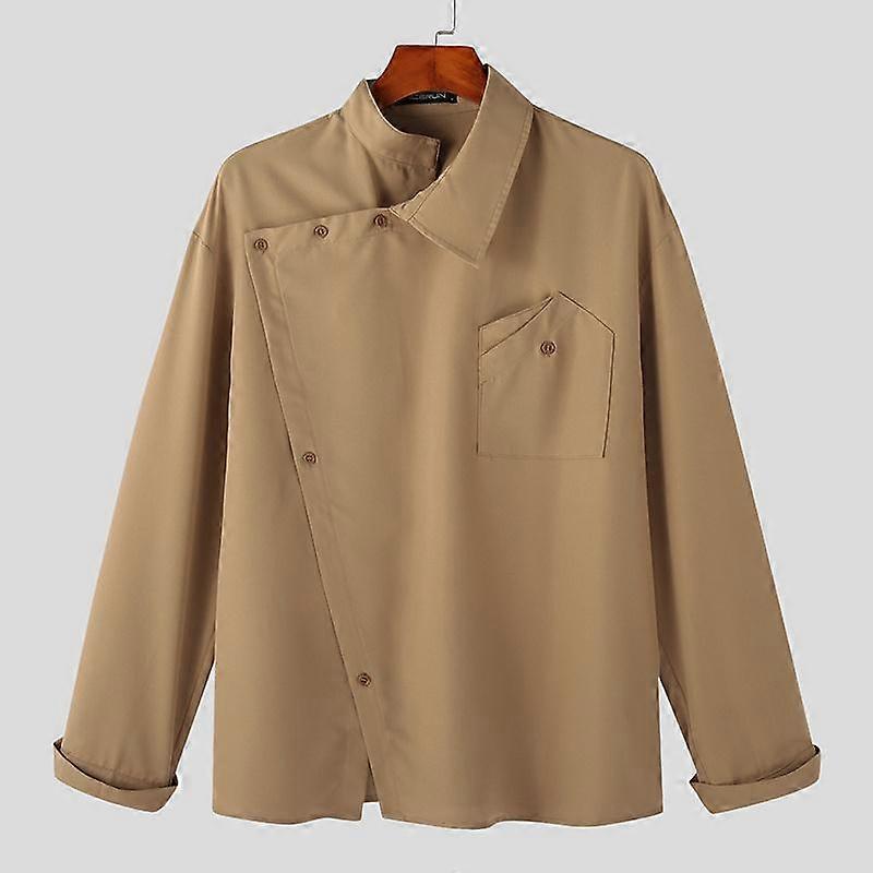 INCERUN Spring Elegant Men Solid Color Long Sleeves Shirts