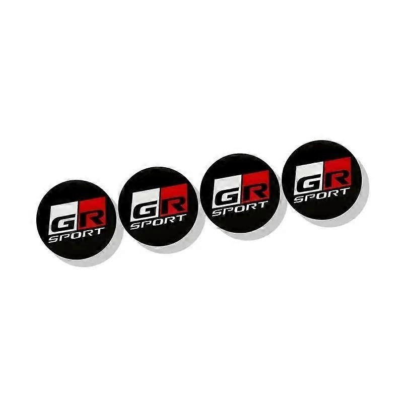 4 x 56mm GR Sport Car Center Wheel Hub Cap Badge Stickers Metal Emblem Decals