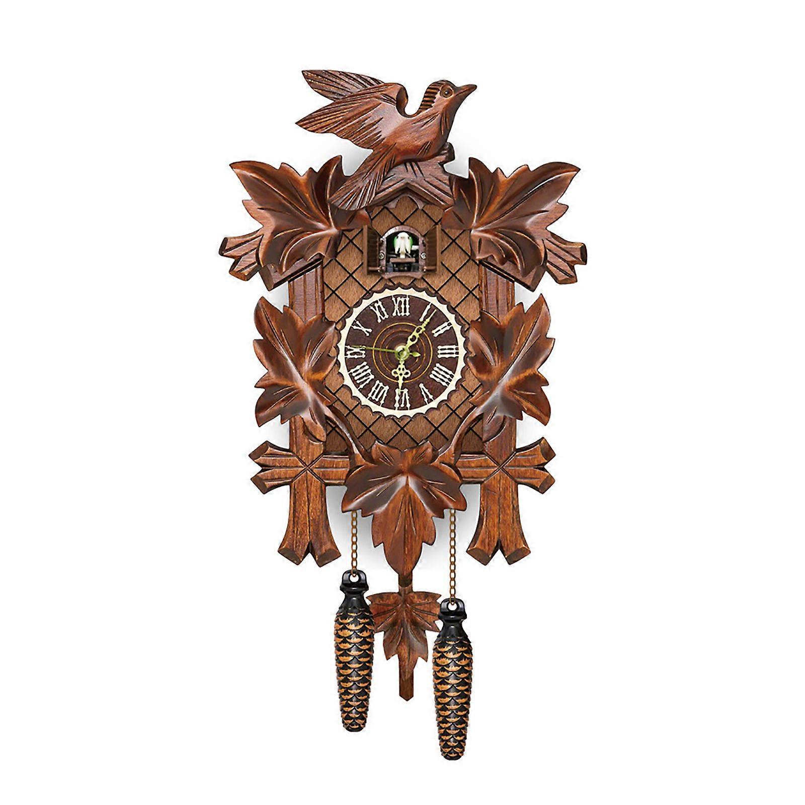 CL303 Wooden Cuckoo Clock with Chime and Tail Movement - Brown
