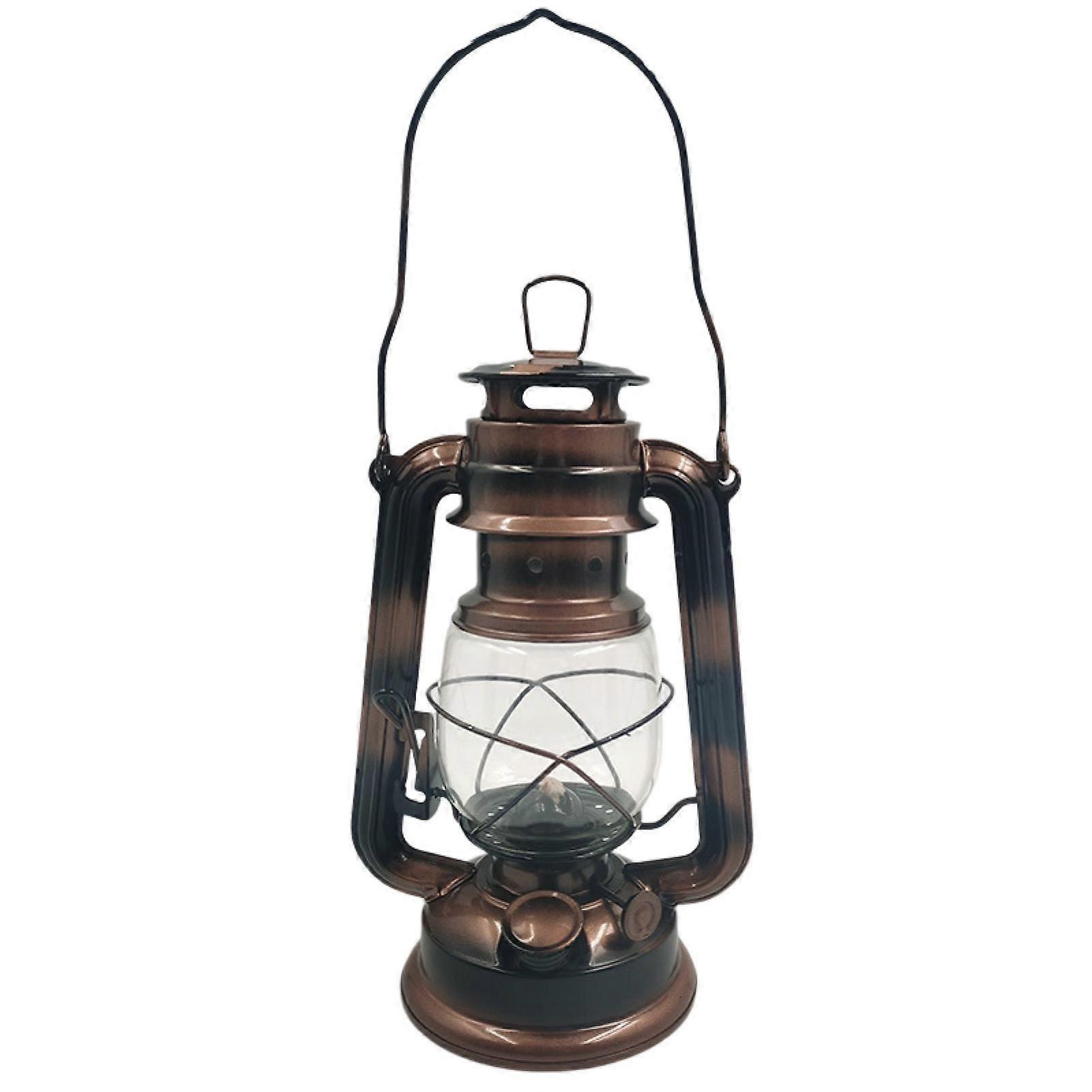 Camping Lantern with Handle Easy to Refill Vintage Style Flickering Flame Handheld Lamp for Garden
