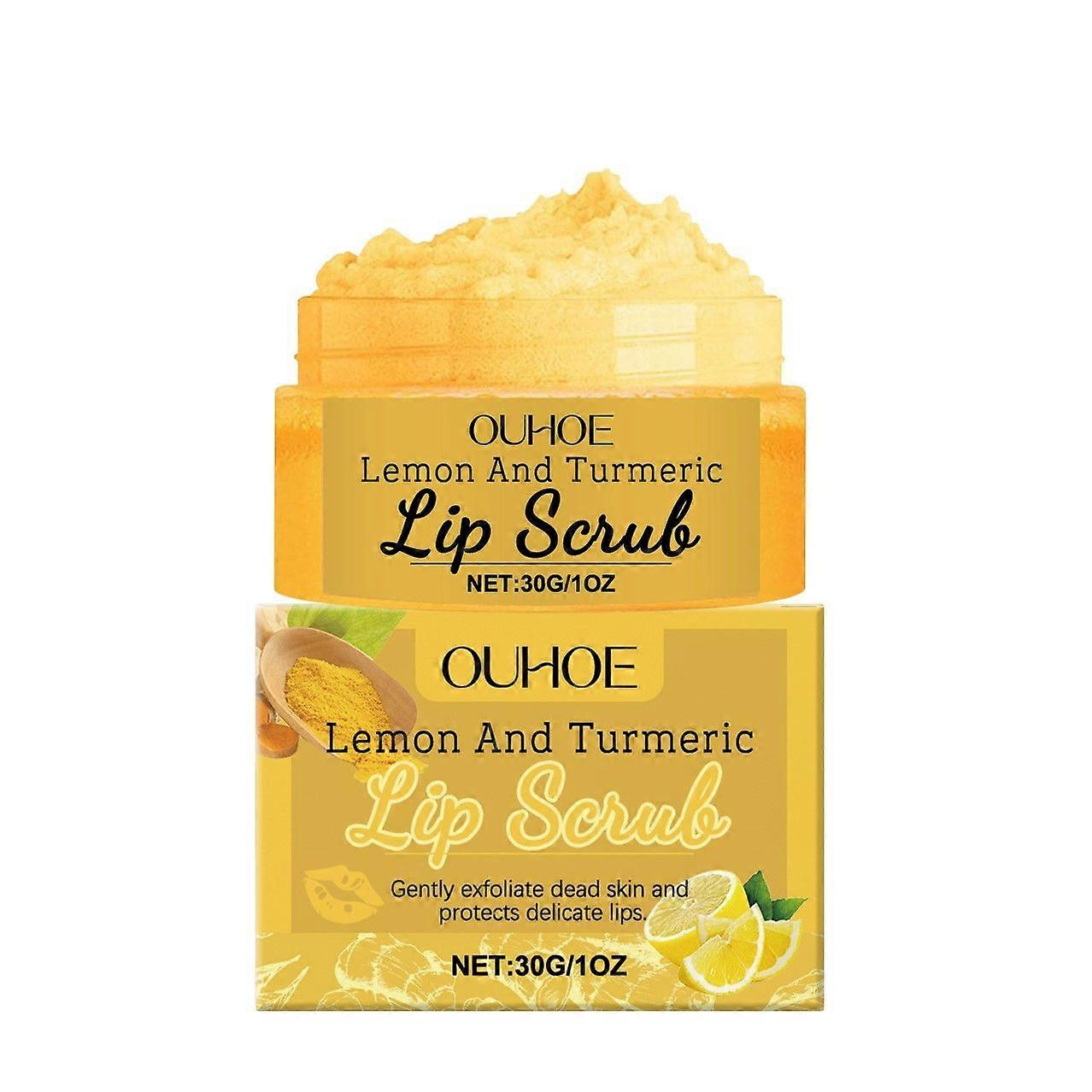 unbrand Gommage pour les lèvres au curcuma et au citron pour les lèvres foncées Gommage exfoliant po