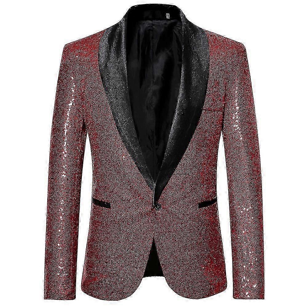 Moda męska Sequin Casual Blazer Wediing Celebration Suit Jacket