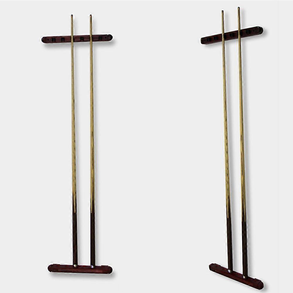 6-Cue Wall Mount Wood Cue Rack Billiard Wall Rack Hardwood Cue Sticks Holder with Pool Cue Clips
