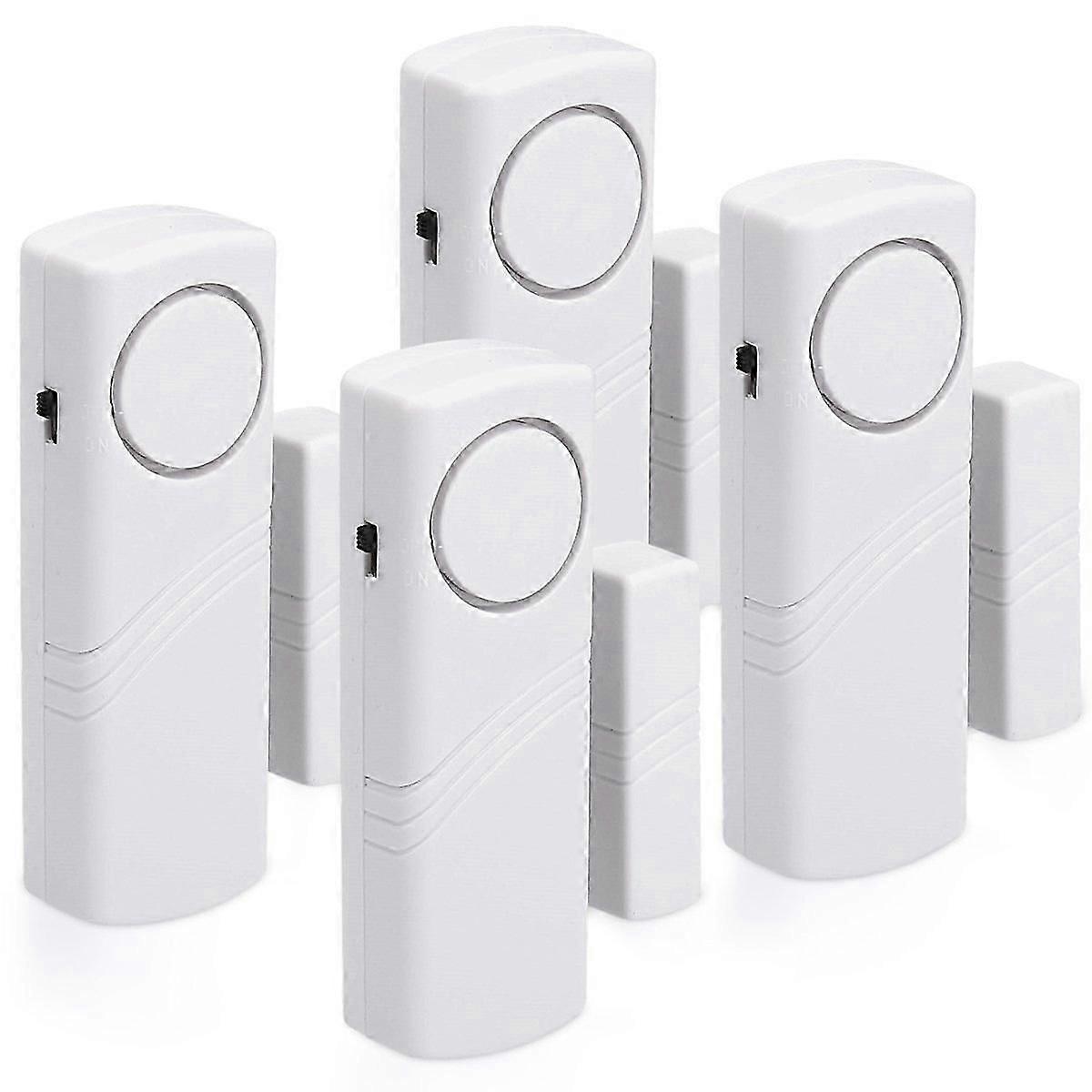 Door and Window Alarm - Set of 4x Wireless Anti-Intrusion Alarm - Home Security Against Burglary - Magnetic Operation - 90 dB