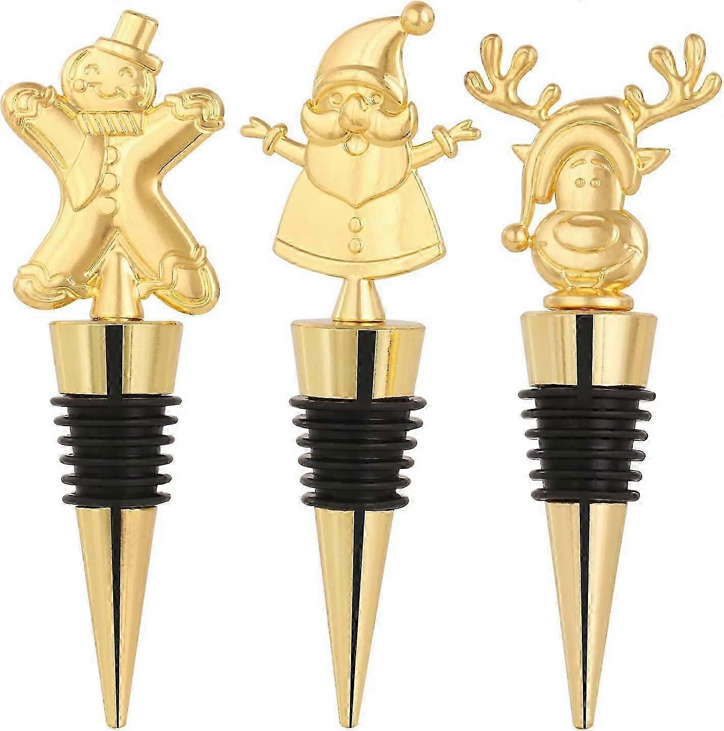 Decor crafts Wine Bottle Stoppers (Gingerbread Deer Santa, 3)