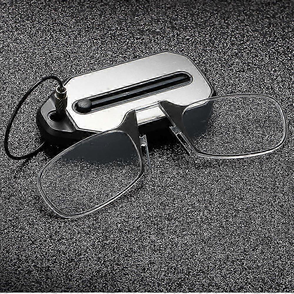 Lunettes de lecture Porte-clés tout-en-un Clip de nez Lunettes de lecture, Mini lunettes de lecture Lunettes de lecture portables sans jambes pour les personnes âgées