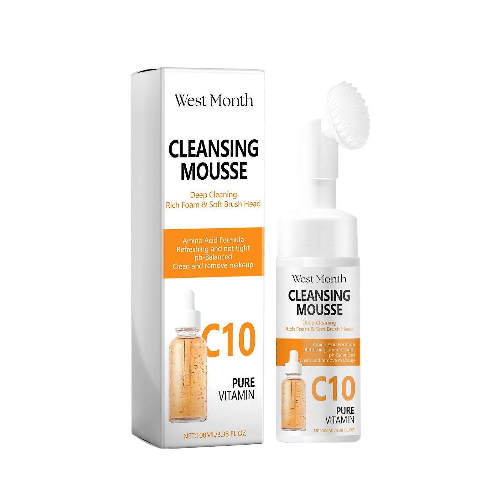 West & Month C10 Cleansing Mousse Deep Cleansing Facial Refreshing Delicate Hydrating Moisturizing Facial Cleanser