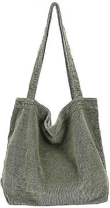 المرأة قدرة كبيرة Corduroy الكتف حقيبة الرجعية حقيبة يد أزياء حقيبة التسوق اليومية حقيبة خضراء