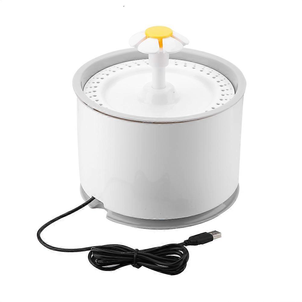 2.4L LED Automatic Power Off Cat Dog Waterfall Drinking Fountain with Filter, Quiet Design and Adjustable Flow