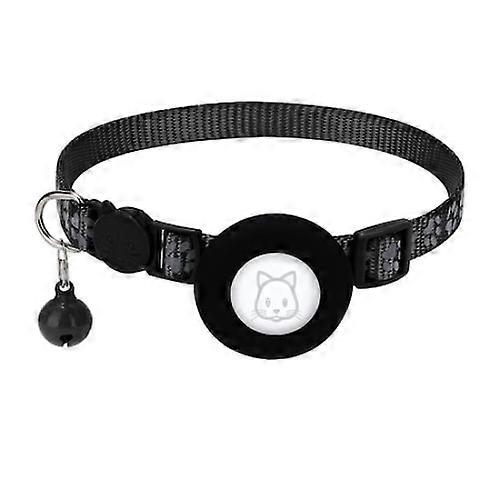Reflective collar, Adjustable length, AirTag compatible, Black