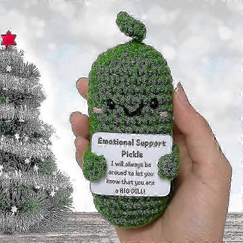 1 Pcs Handmade Emotional Support Pickled Cucumber Gift,emotional Support Pickled Cucumber Knitting