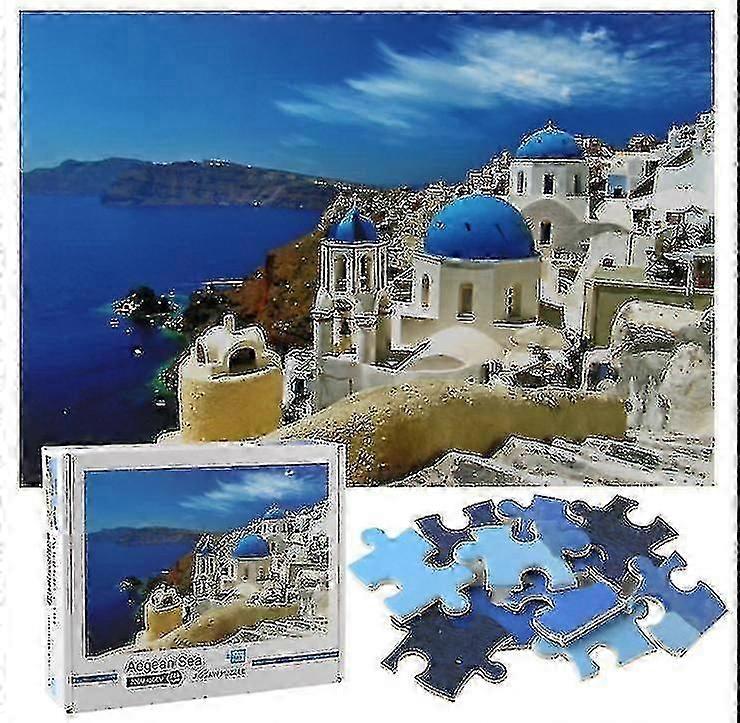 1000pcs Diy Aegean Sea Puzzle Educational Learning Assembling Jigsaw Toys