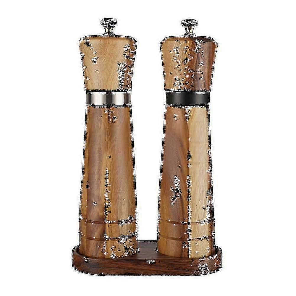 Conjunto de moedor de sal e pimenta, sal de madeira e shaker de moinho de pimenta