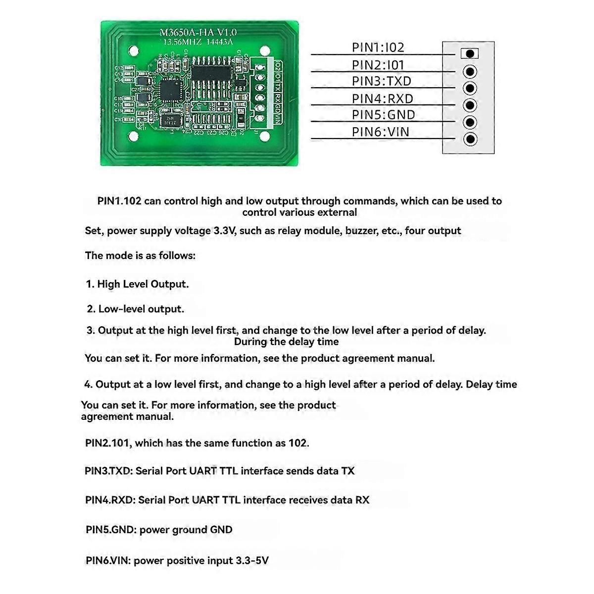 Czytnik tagów RFID UART TTL 3.3-5 V Moduł czytnika kart F08 S50 S70