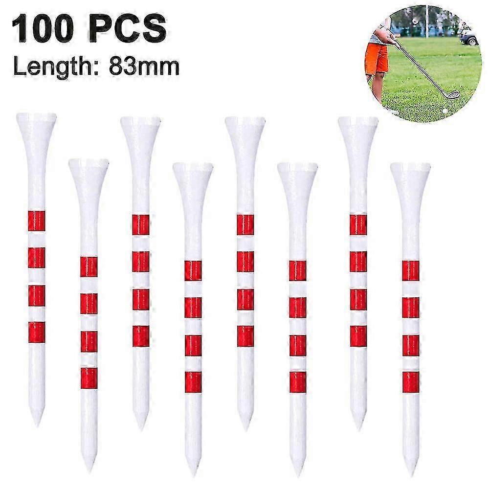 100pcs Golf Tees, Reduce Friction & Side Spin-stable & Durable Natural