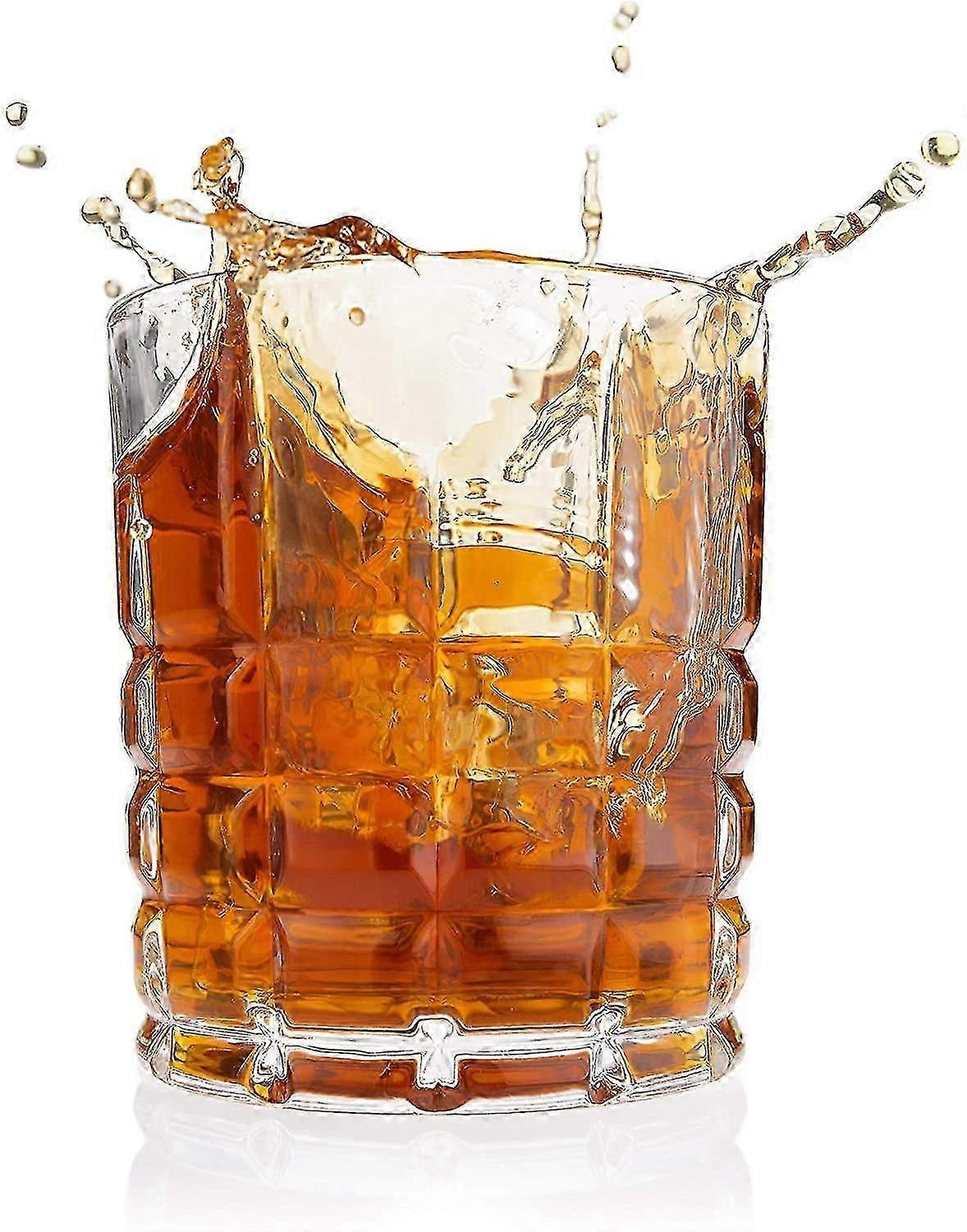 Stud Whiskey Glass, Set Of 4 - Classic Majestic Scotch Glasses - High Quality Whiskey Glasses - Elegant Heavy Base Scotch, Bourbon And Old Fashioned G