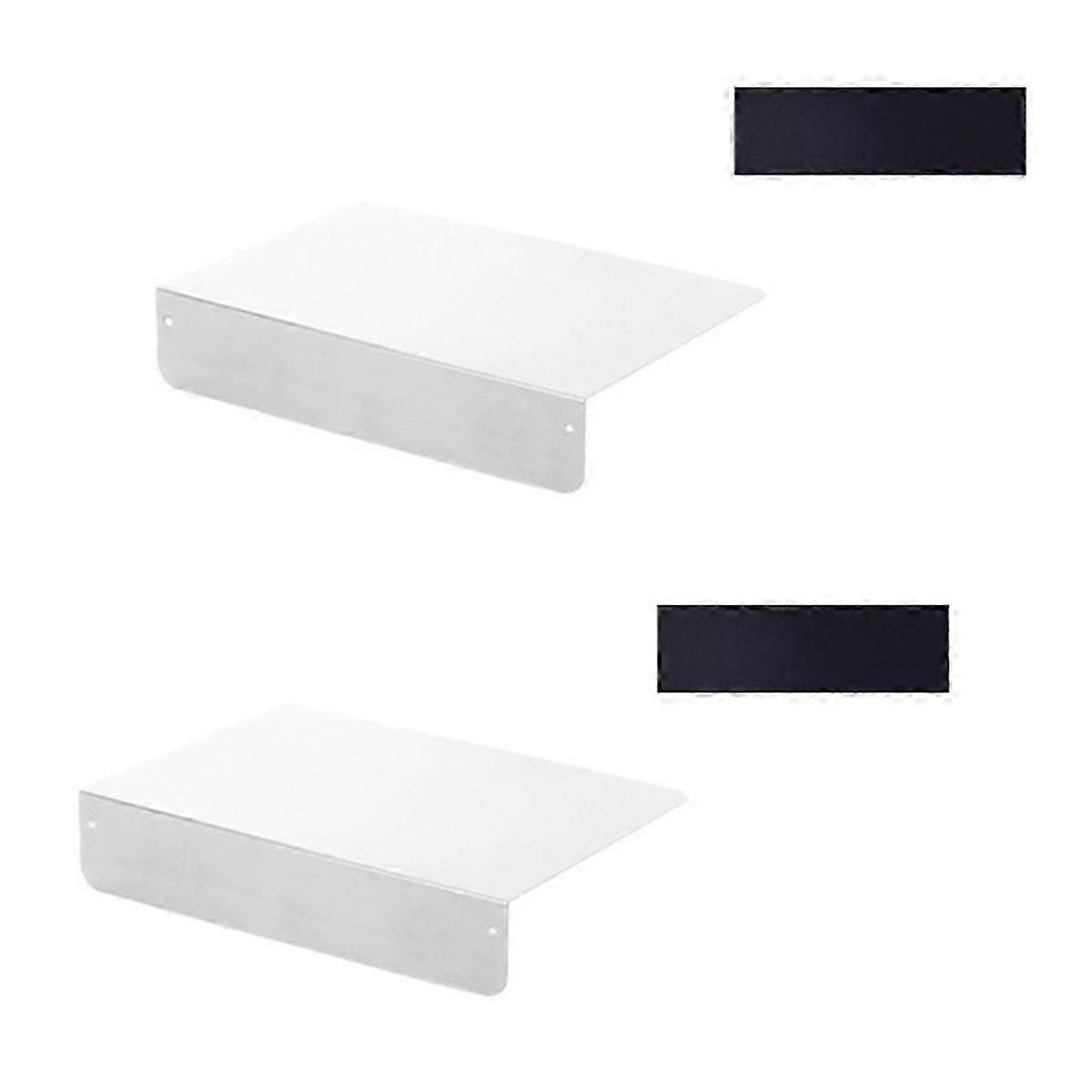 2pc Punching-Free Extension Plate Household Refrigerator Side Widening Extension Storage Shelf Narrow 20x10cm White